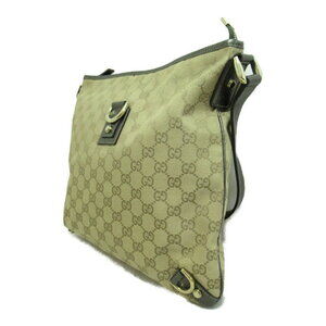 Gucci Metallic khaki GG Green Canvas Shoulder Bag